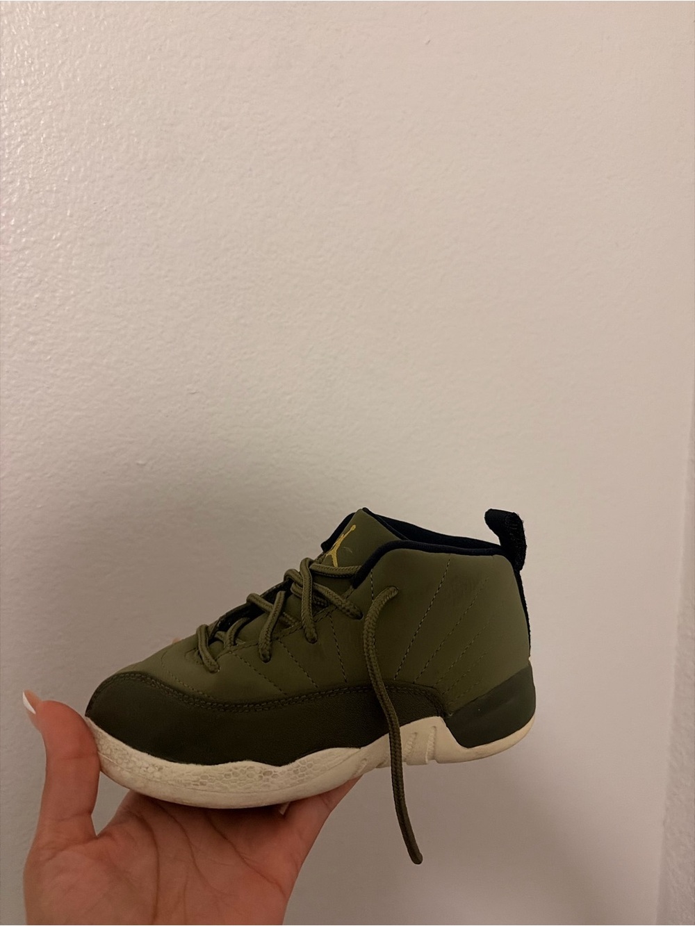 Kids Olive Green Athletic Sneakers